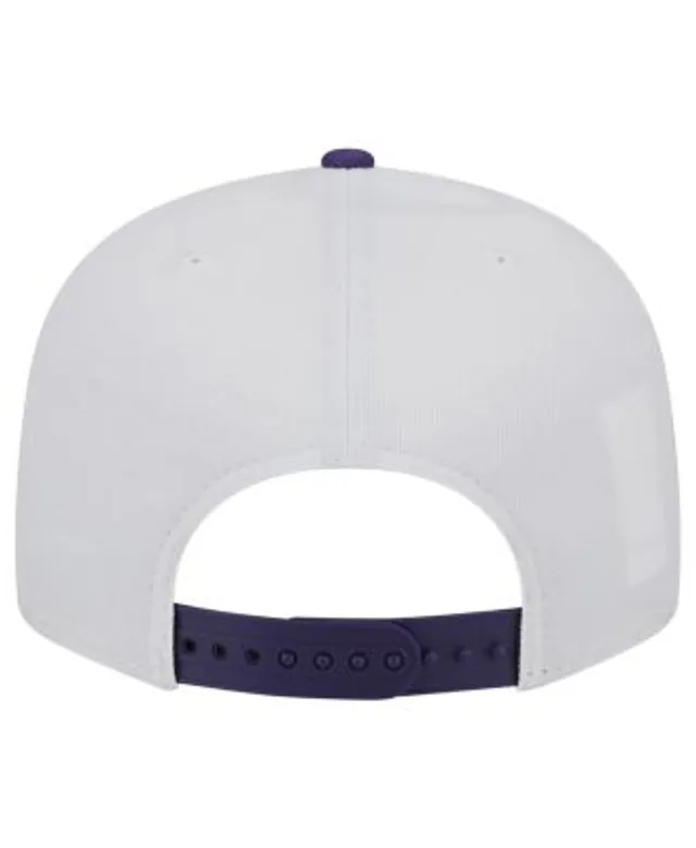 Los Angeles Lakers New Era Crest Stack 9FIFTY Snapback Hat - White/Purple