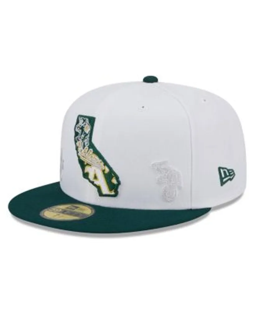 Men's New Era White/Green Oakland Athletics State 59FIFTY Fitted Hat