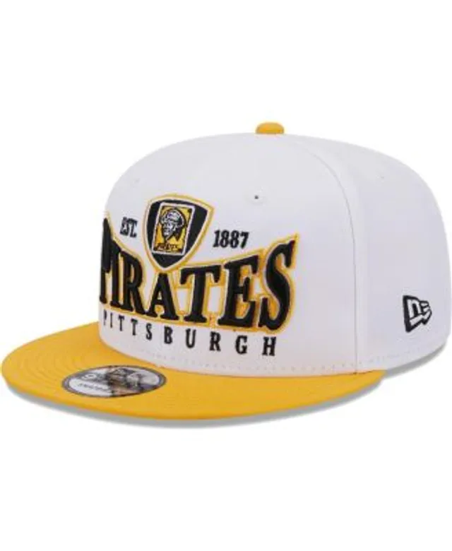 New Era Men's White and Gold Pittsburgh Pirates Crest 9FIFTY