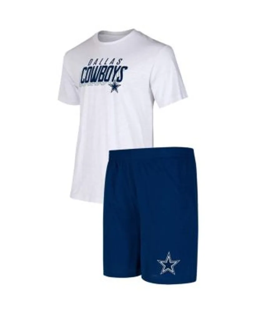 Women's Concepts Sport White/Navy Dallas Cowboys Plus Size Downfield  T-Shirt & Shorts Sleep Set