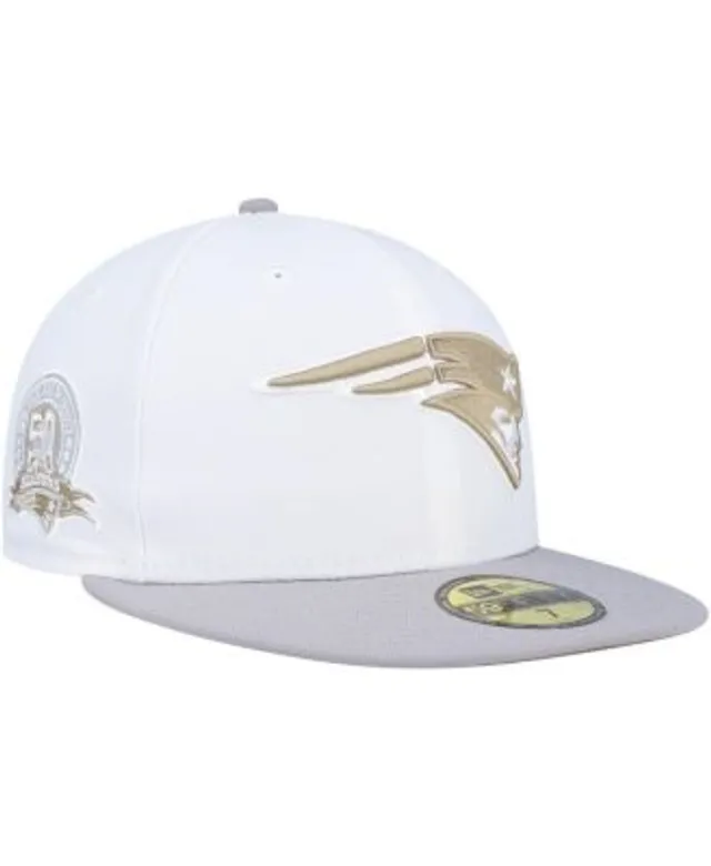 New Era White/Gray Las Vegas Raiders 50th Anniversary Gold Undervisor 59FIFTY Fitted Hat