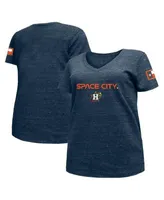 New Era Women's Heather Navy Houston Astros 2022 City Connect Plus V-Neck T- shirt