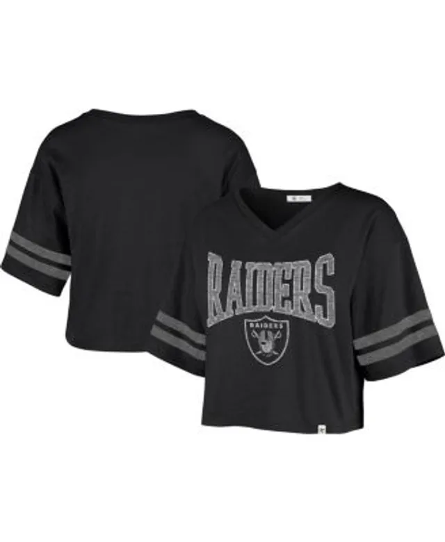 Las Vegas Raiders Distressed Logo Black Button Jersey