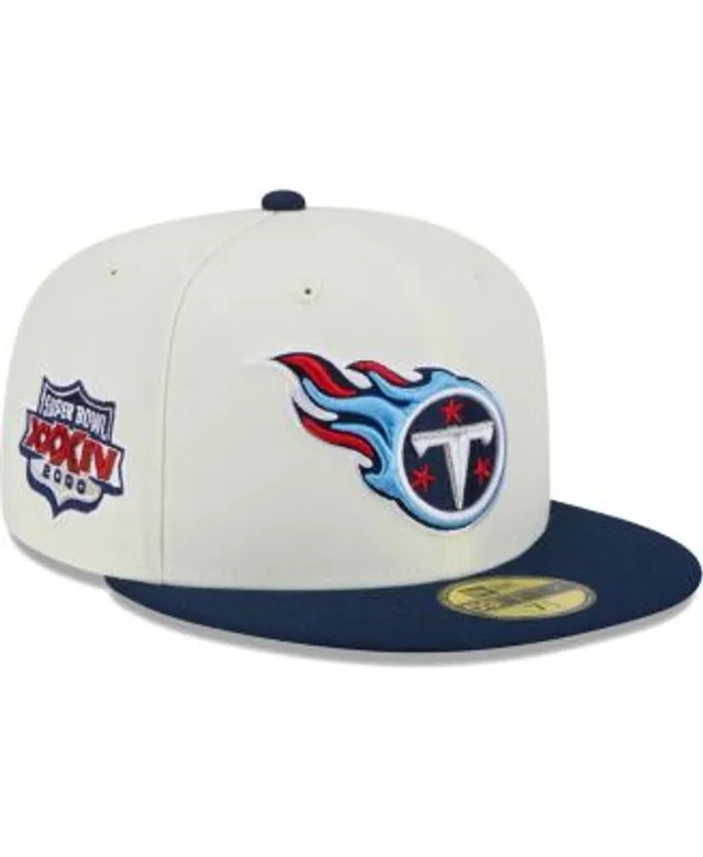 New Era Men's Cream and Navy Tennessee Titans 2022 Sideline 39THIRTY 2-Tone  Flex Hat