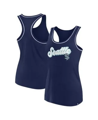 Women's Fanatics Branded Heather Deep Sea Blue Seattle Kraken Special Edition 2.0 Barn Burner 3/4 Sleeve T-Shirt