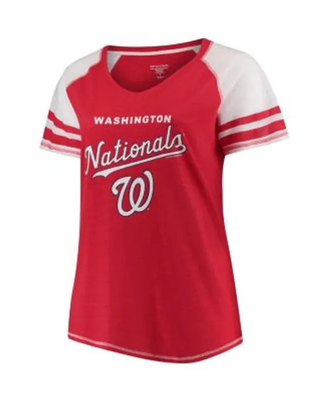 PROFILE Women's Red Washington Nationals Plus Size Raglan T-Shirt