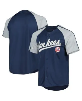 Stitches Men's Navy Houston Astros Button-Down Raglan Fashion Jersey