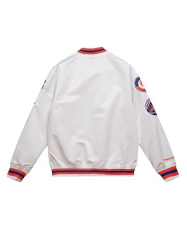 Houston Oilers Starter Locker Room Throwback Satin Varsity Full-Snap Jacket  - Light Blue/Red