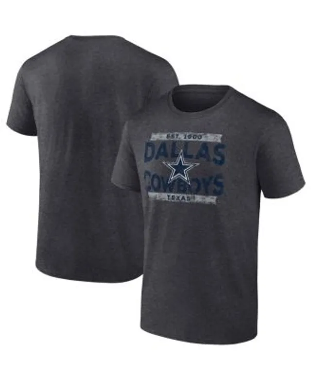 Fanatics Branded Dallas Cowboys Men's Heathered Gray/Royal Weekend Tri-Blend Raglan Long Sleeve T-Shirt - Small