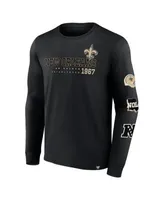 Men's Fanatics Branded Black New Orleans Saints High Whip Pitcher Long Sleeve T-Shirt Size: Small