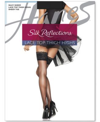 Silk Reflections Lace Top Thigh Highs Pantyhose