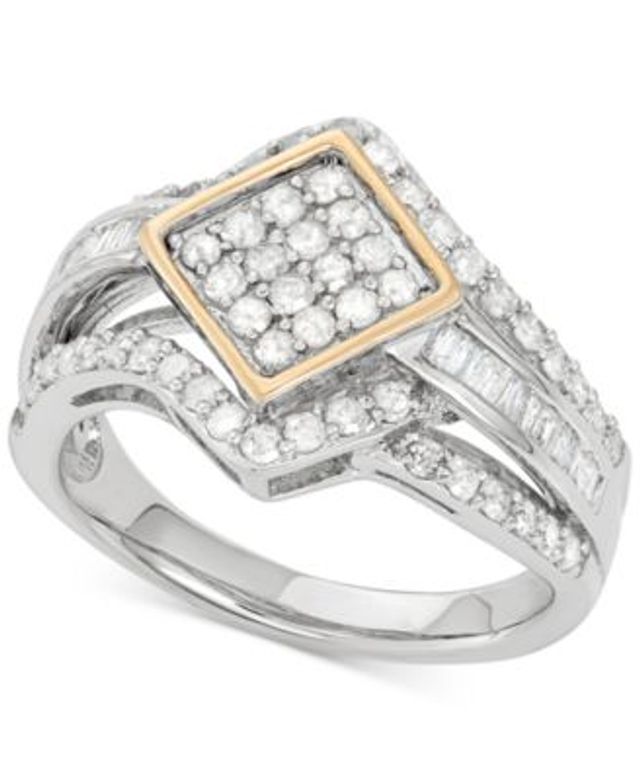 Wrapped Diamond Bar Cuff Ring (1/10 ct. 14k Gold, Created for Macy's  Westland Mall