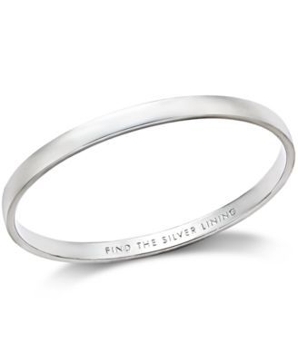  Silver-Tone "Find The Silver Lining" Message Bangle Bracelet