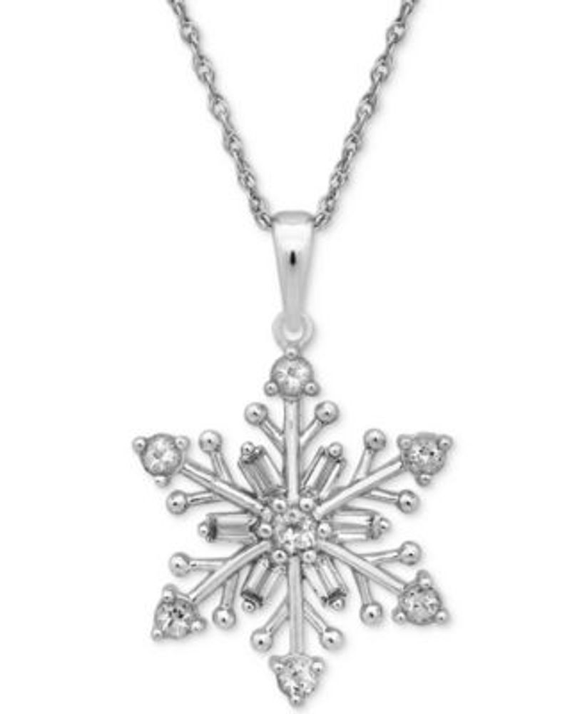 hallmark sterling silver cubic zirconia snowflake pendant necklace