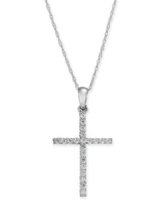Diamond Cross 18" Pendant Necklace (1/4 ct. t.w.)