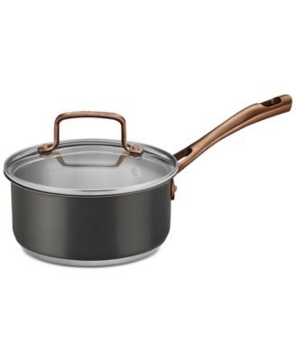 Onyx Black & Rose Gold Stainless Steel 1.5-Qt. Saucepan & Cover