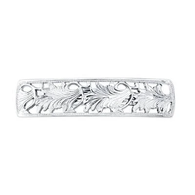 Silver-Tone Barrette with Leaf Motifs