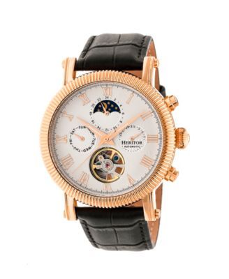 Automatic Winston Rose Gold & White Leather Watches 45mm