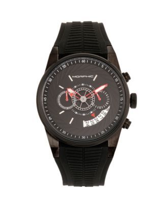Quartz M72 Series, MPH7205, Black Chronograph Silicone Watch 43MM