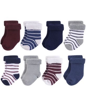 Terry Roll Cuff Socks, 8-Pack, 0-24 Months
