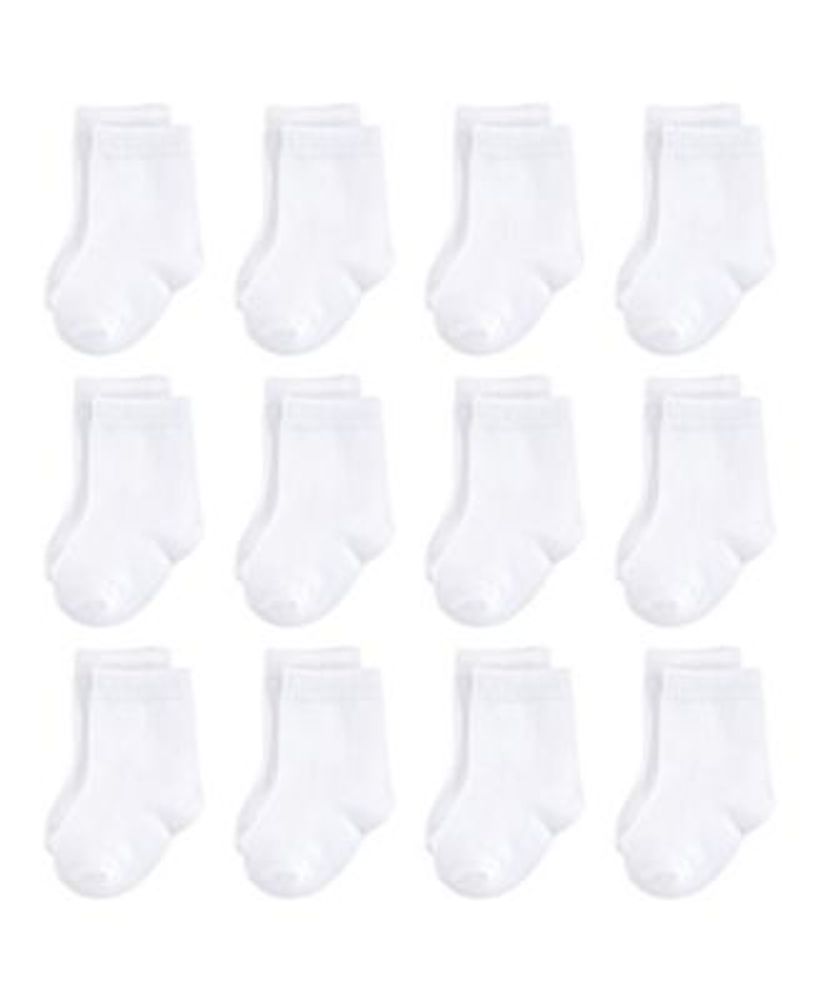 Baby Girls and Boys Organic Cotton Socks, 12-Pack