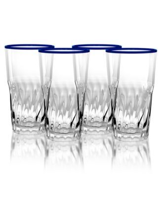 Cantina Jumbo Glass, Blue, 19 oz., Premium Plastic, Set of 6