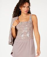 Sequined A-Line Midi Dress and Jacket