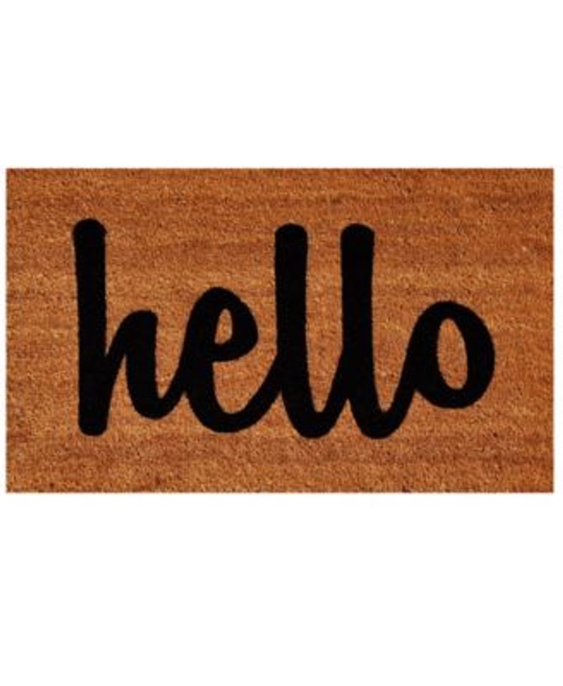 Welcome Coir Doormat with Scroll Border - 24 x 36