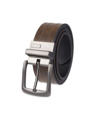 Reversible Casual Men's Belt with Embossed Strap