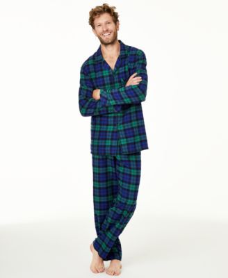 Men's Matching Black Watch Plaid Family Pajama Set, Created for Macy's