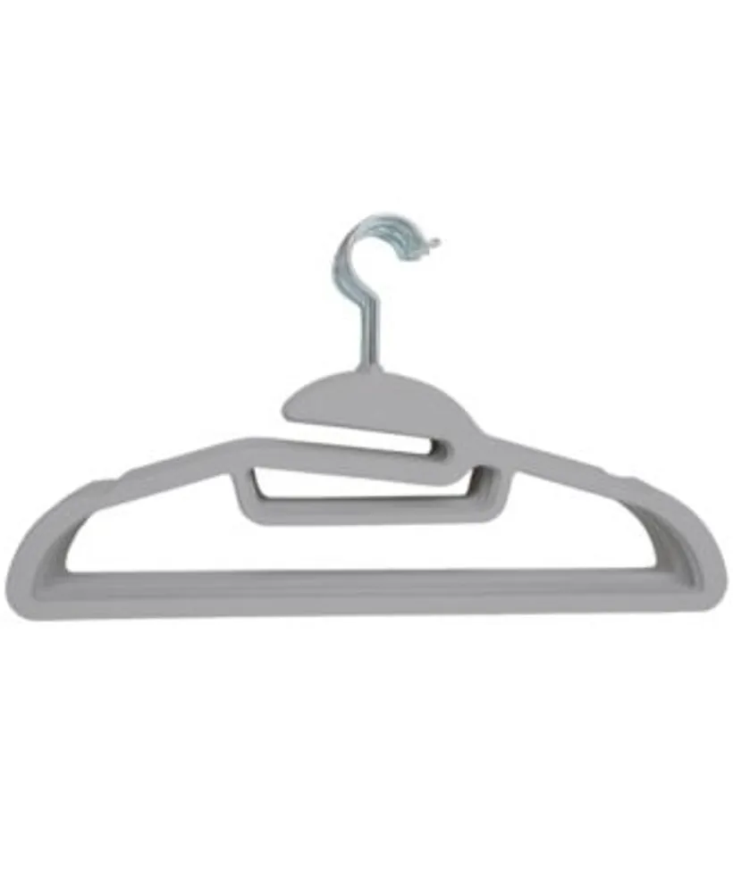 Simplify White Velvet Hangers with Clips (6-pack)