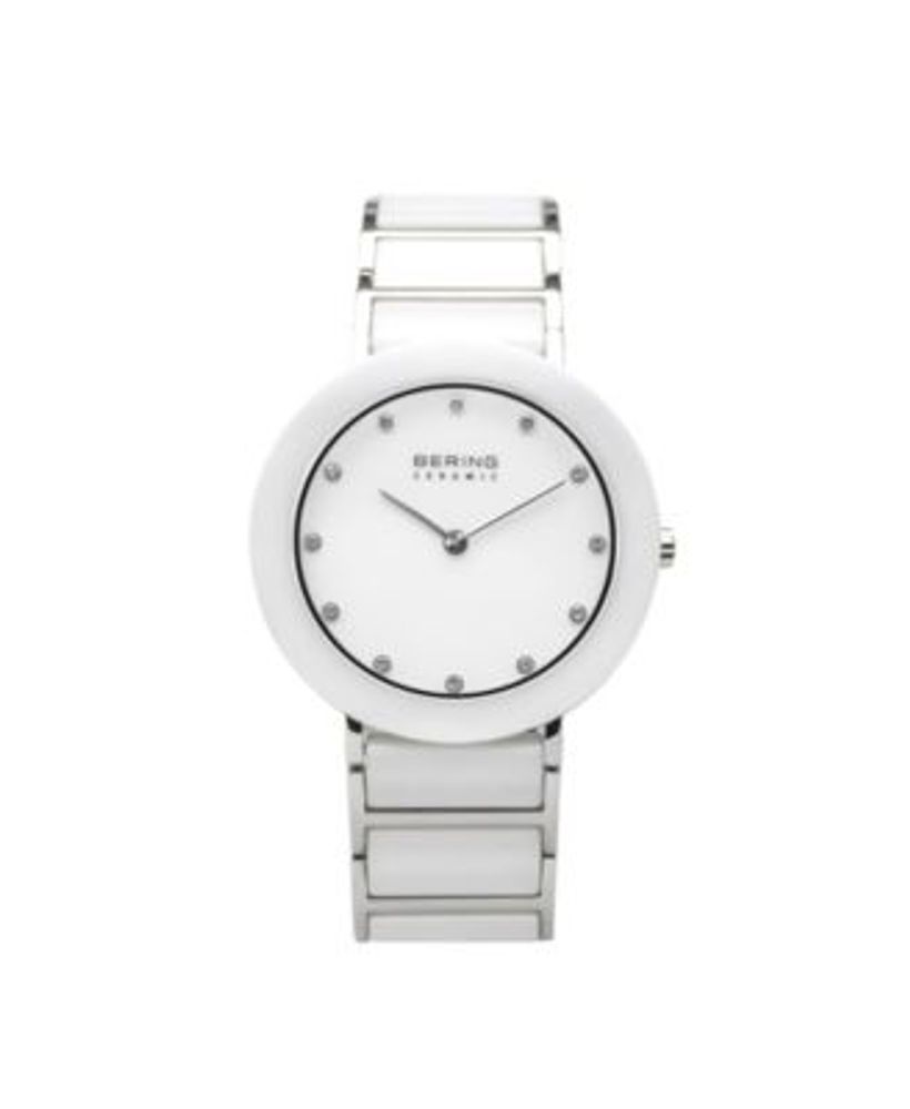 Ladies Ceramic Bezel and Smooth Link Watch