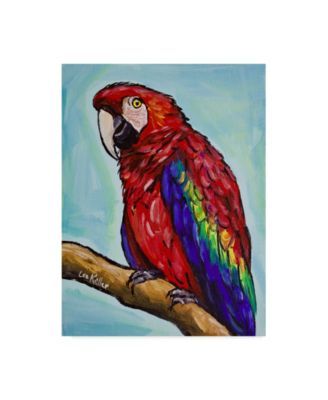 Hippie Hound Studios Macaw on Tree Branch Canvas Art