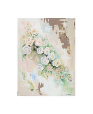 Alana Clumeck Spring Flowers on White Canvas Art - 36.5" x 48"