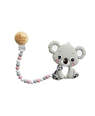 3 Stories Trading Tiny Teethers Infant Silicone Pacifier Clip With Large Removable Teether, Koala