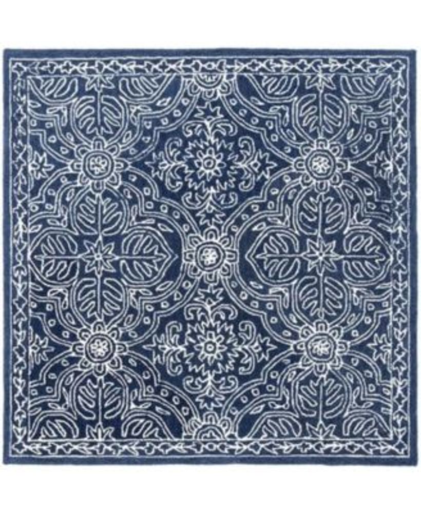 Lauren Ralph Lauren Etienne LRL6603N Navy and Ivory 5' X 5' Square Area Rug  | MainPlace Mall