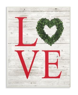 Love Wreath Planked Wall Plaque Art, 12.5" x 18.5"