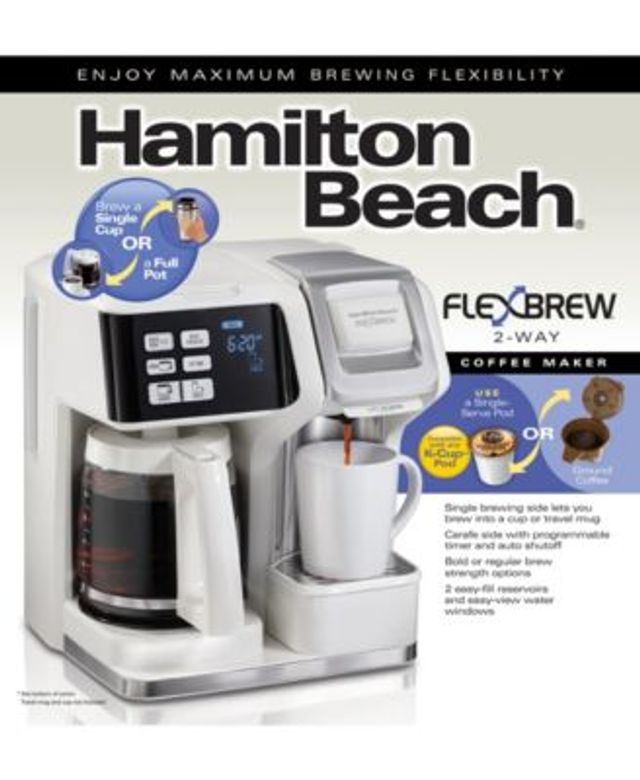 Hamilton Beach FlexBrew Dual Single Cup Coffee Maker with Milk Frother -  Macy's