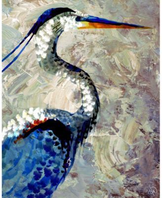 Crane with Blue Feathers 20" x 16" Canvas Wall Art Print