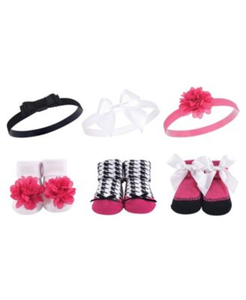 Baby Girl Headband and Socks Set 6-Piece