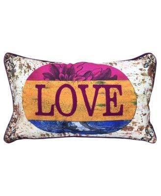 Decorative Collection Love Lumbar Pillow, 12" X 20"