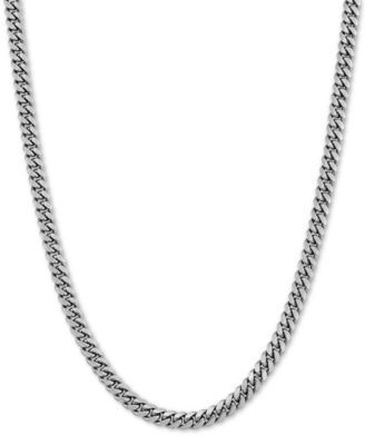 Cuban Link 24" Chain Necklace in Sterling Silver