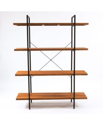 66.5" Height 4-Tier Wood Etagere Bookcase