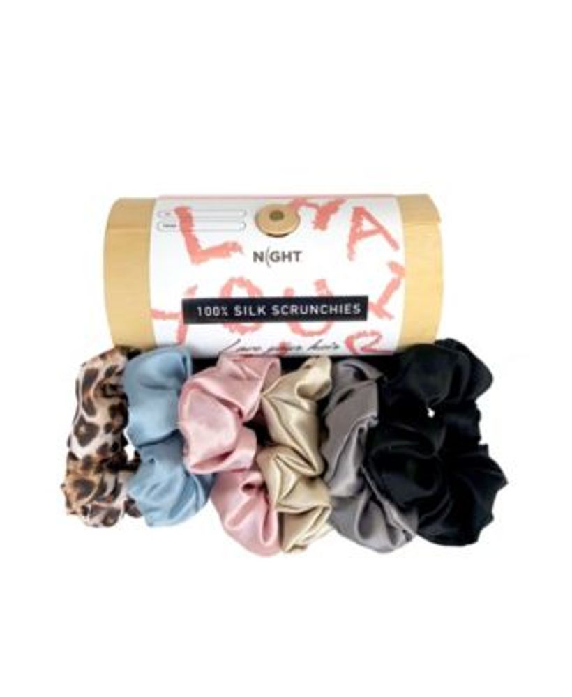 Mulberry Silk Scrunchies, Pack of 6