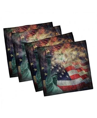 American Flag Set of 4 Napkins, 12" x 12"