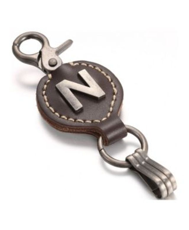 Mio Marino Retro Leather Alphabet Keychain - A