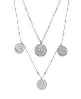 Elite Coin And Crystal Layered Women's Necklace Set