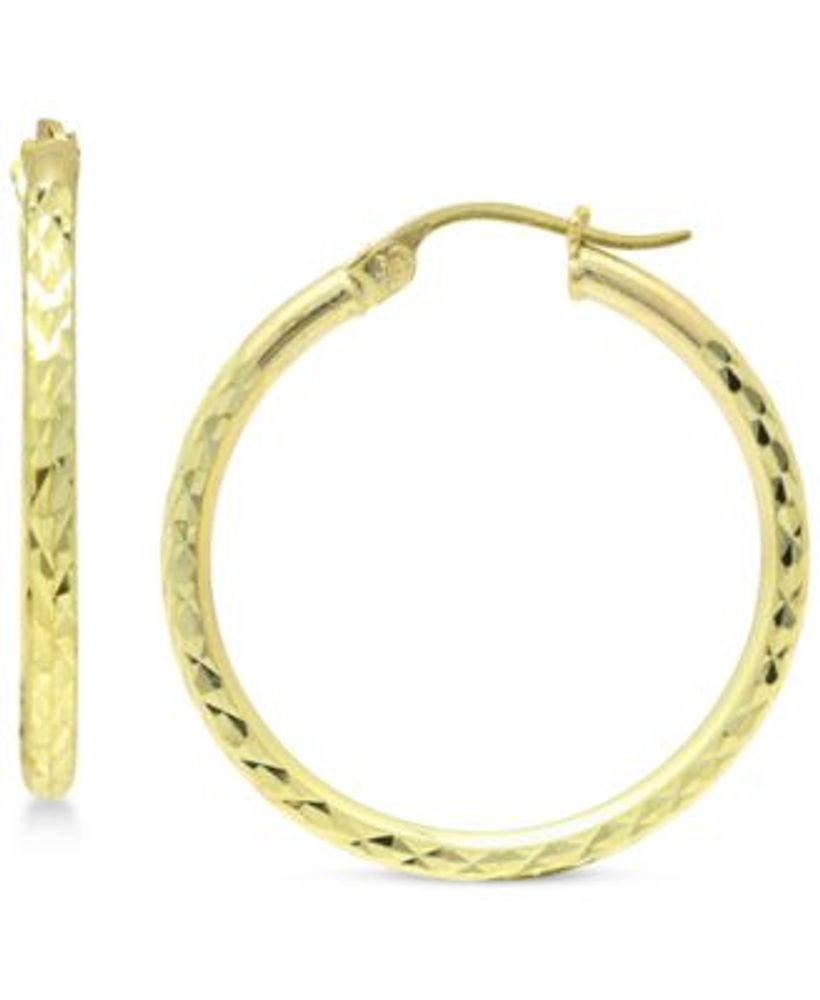 Giani Bernini Cubic Zirconia Dangle Hoop Earrings 18k Gold-Plated Sterling  Silver, Created for Macy's