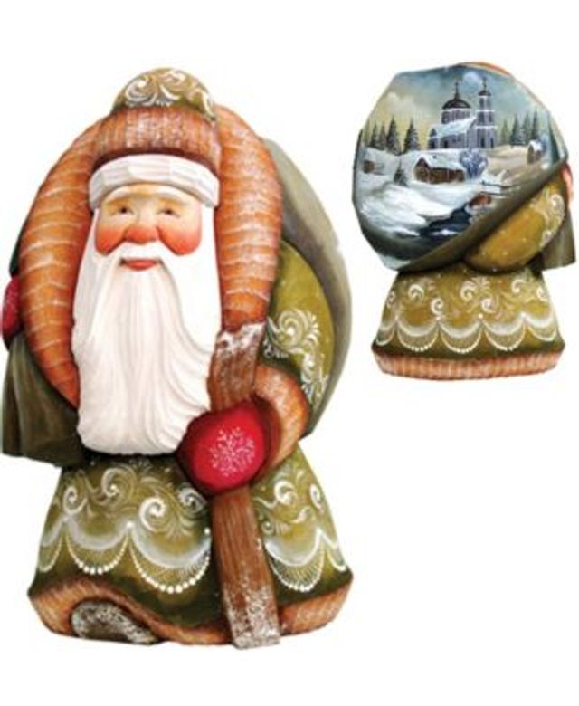 G. Debrekht Russian Santa Wooden Wine Bottle Box