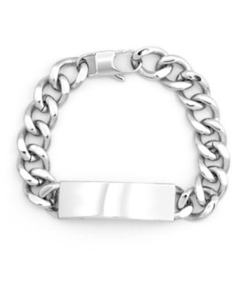 Macy's Men's Curb Chain Bracelet in Sterling Silver